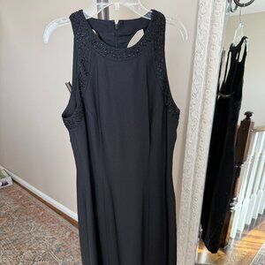 Liz Claiborne Night Black Beaded Sleeveless Cocktail Dress